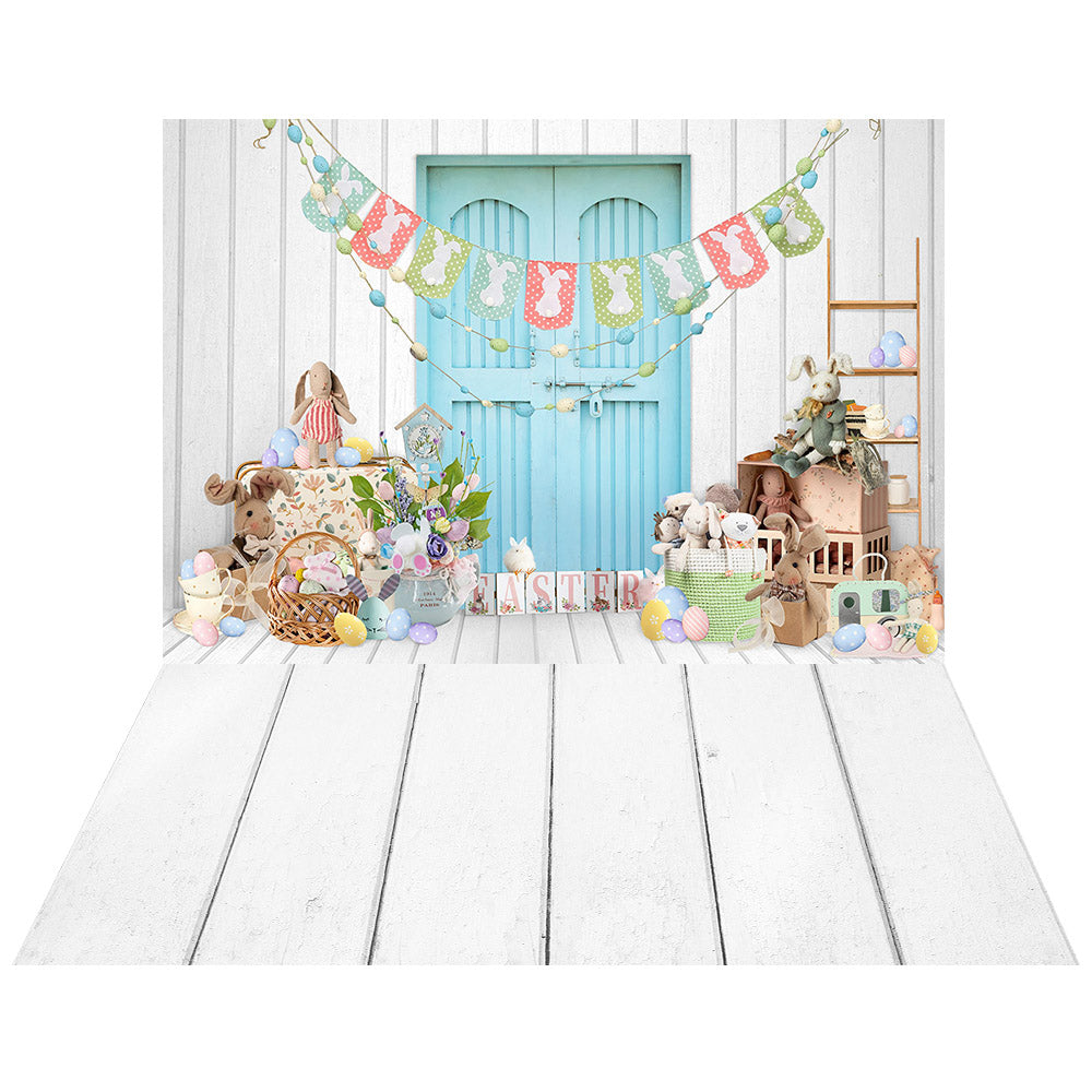 Avezano Rabbit Banner 2 pcs Spring Easter Set Backdrop-AVEZANO